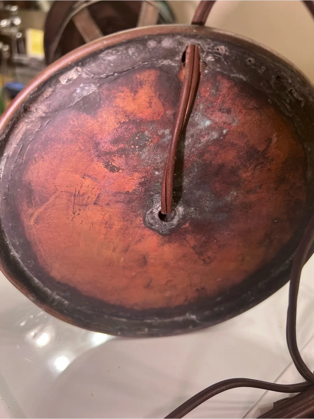Vintage Copper Lantern Lamp - Home Accents 24.5” Tall & 9” Wide Great Patina
